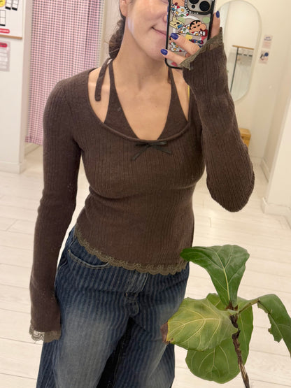 ROMMIE  Bow halter knit