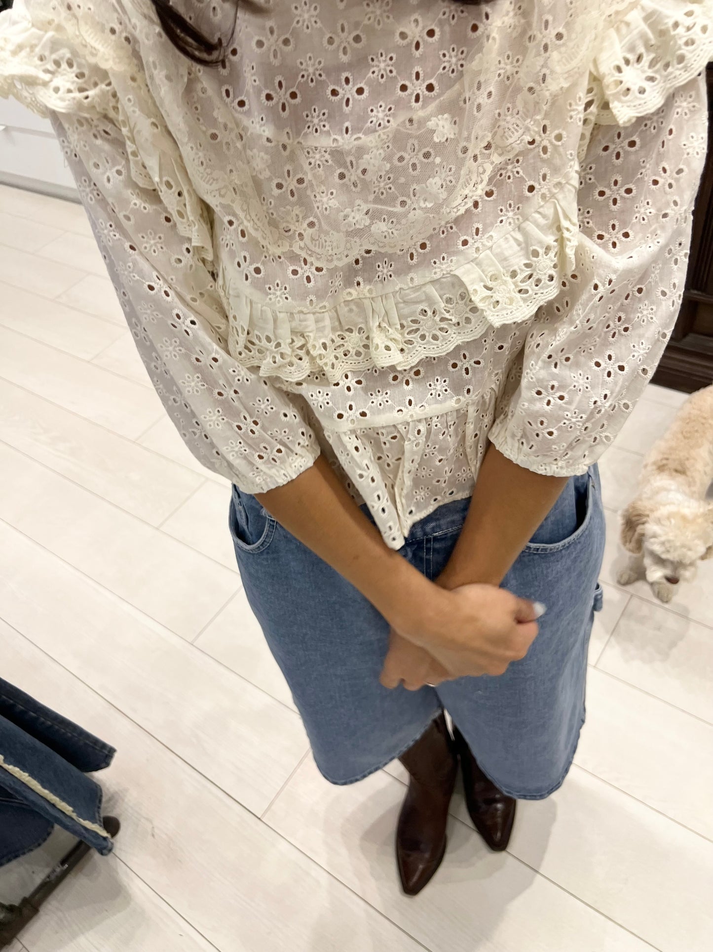 JUDY Eyelet blouse