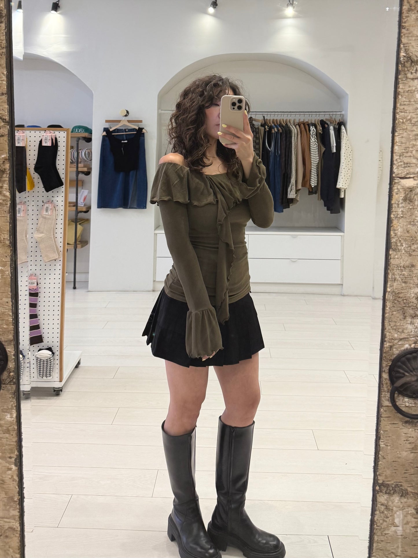 ZELLA Pleated mini cargo skirt