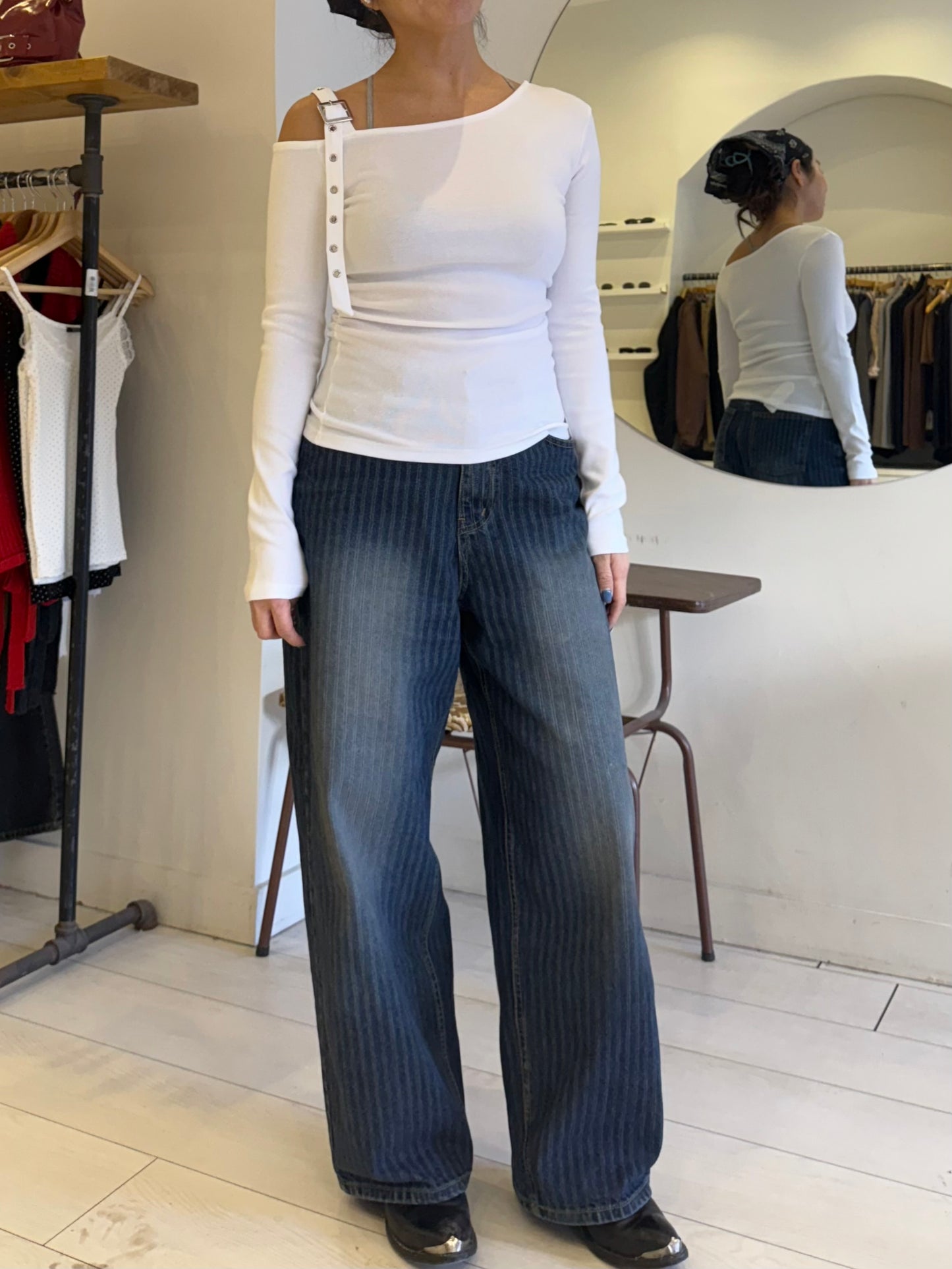 PARCH Belted shoulder top