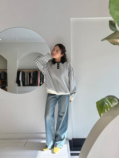 TIA Horizontal stripe rugby shirt