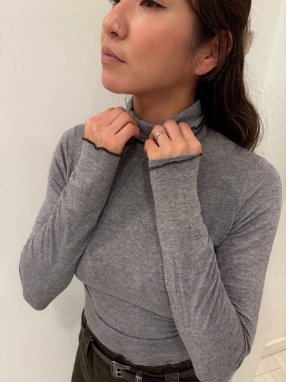 TOUCH Lettuce edge turtleneck top