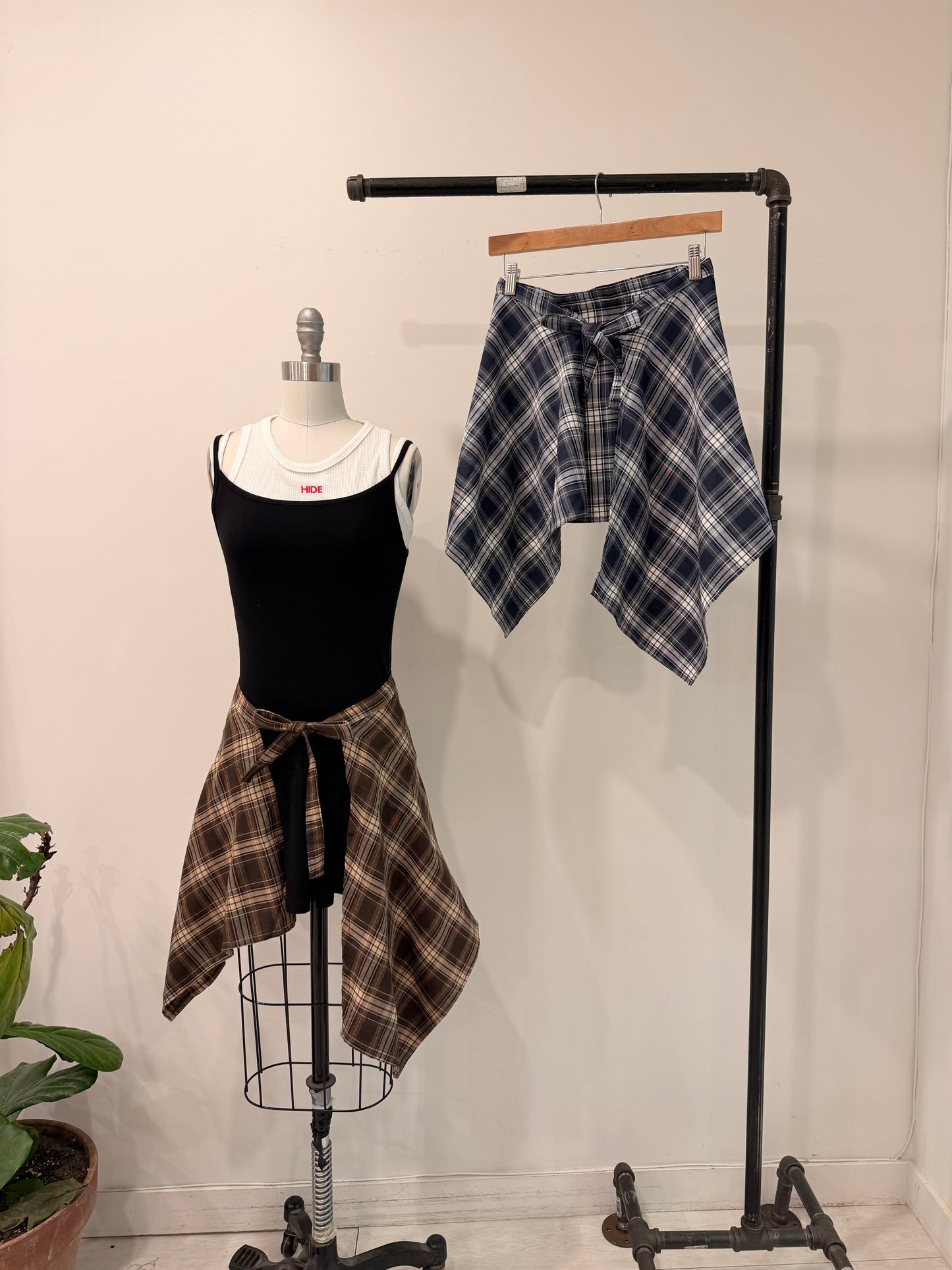 MAEVE Plaid wrap skirt