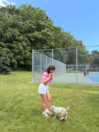 PIPPA Crochet candy-stripe polo
