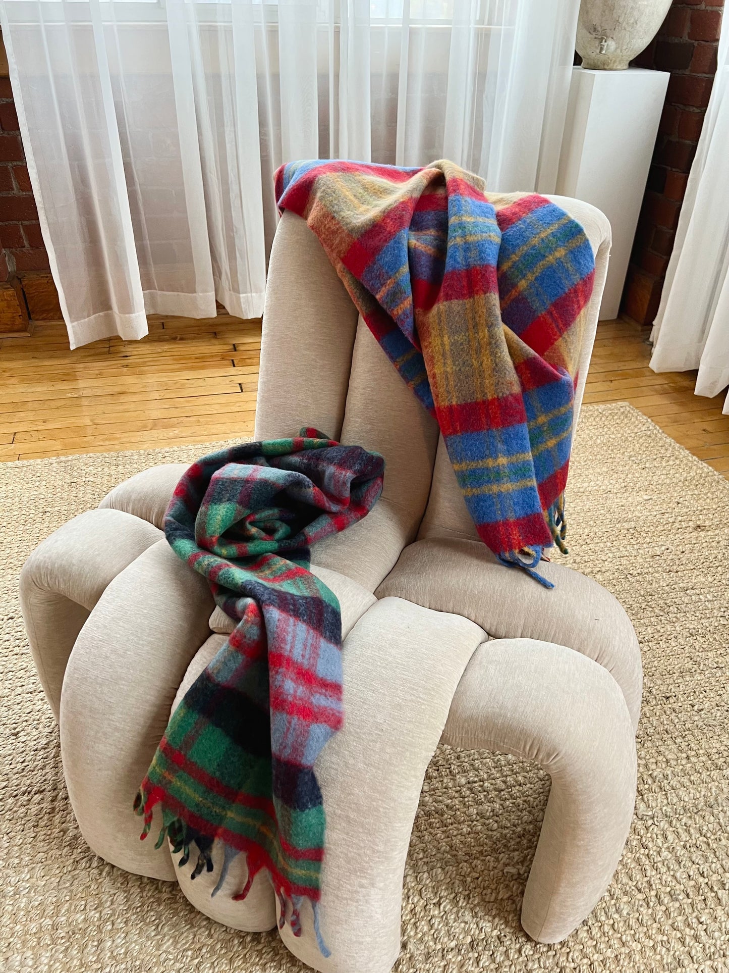 FLOM Plaid wool scarf