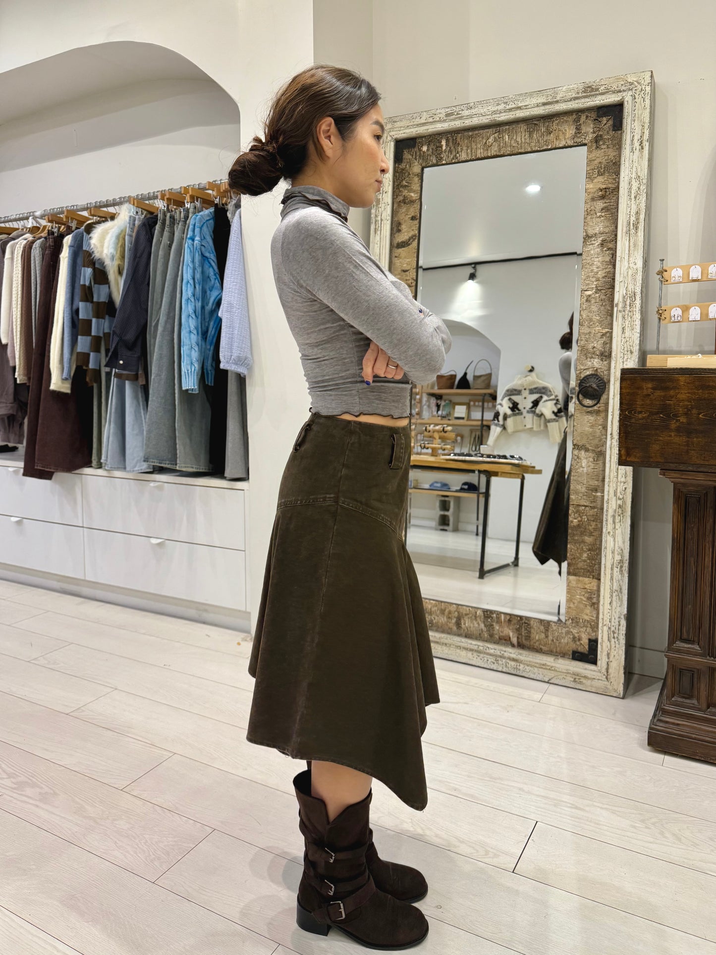 TOUCH Lettuce edge turtleneck top