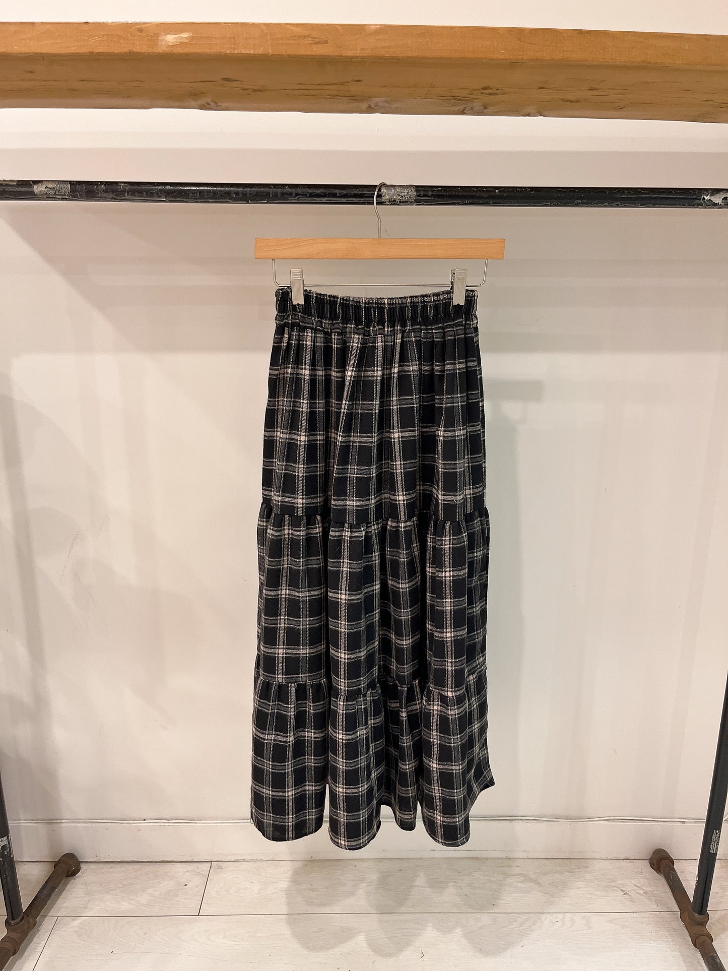 PASHA Plaid maxi skirt