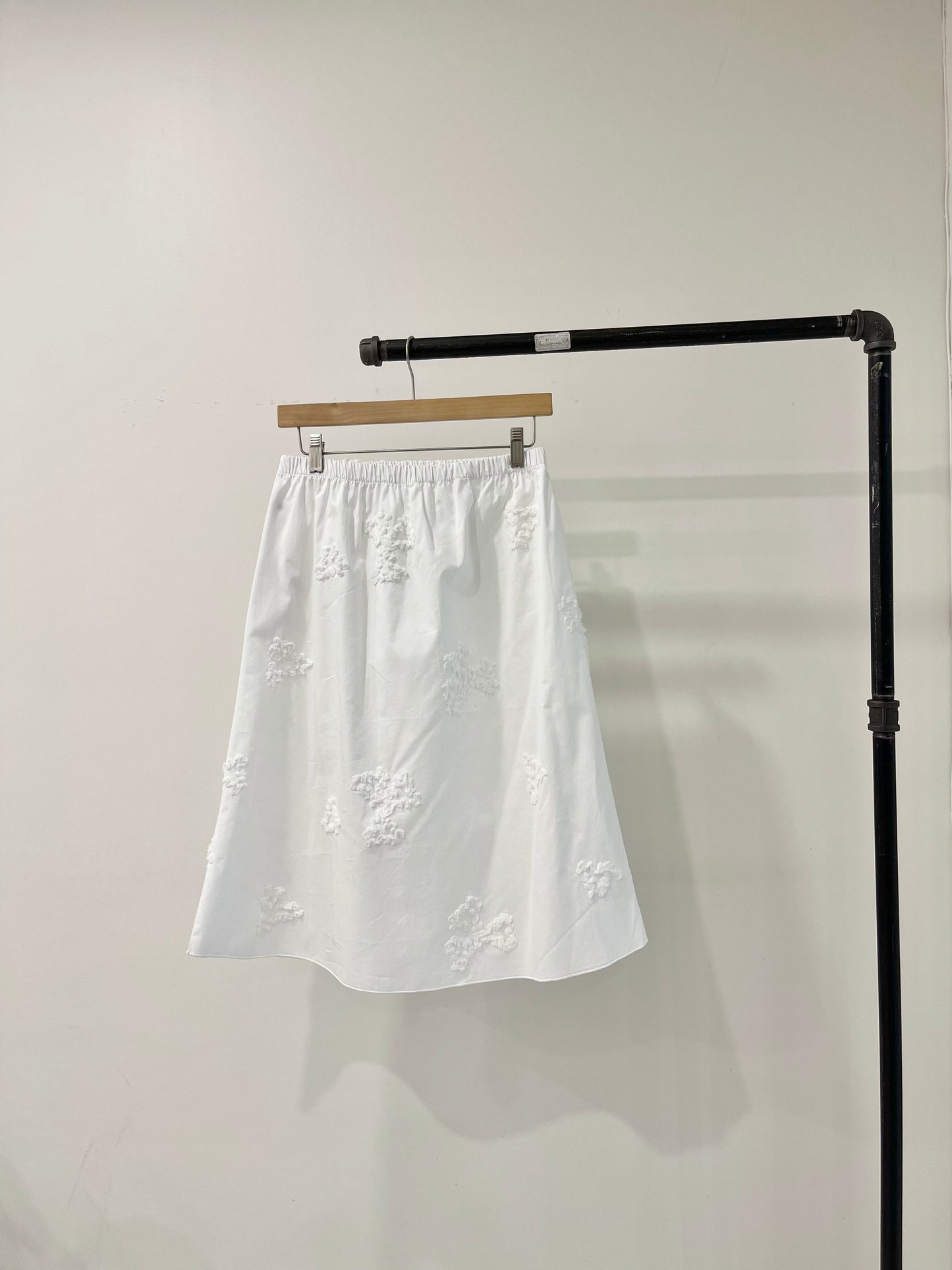 POSY Floral-embroidered midi skirt