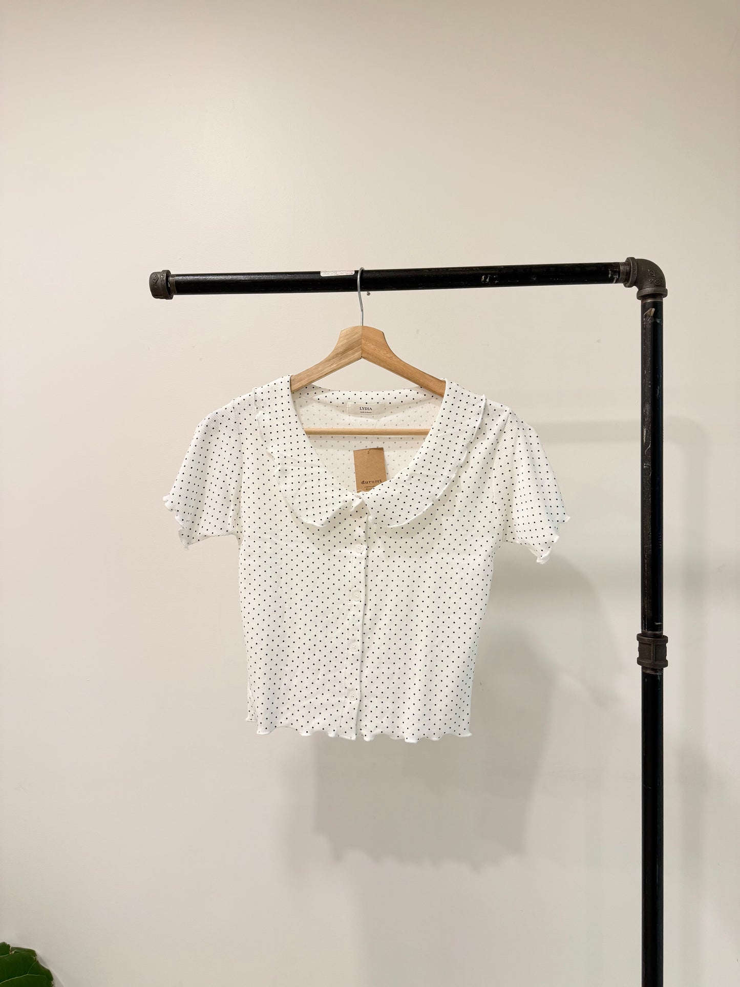 BLUSH Polkadot collar top