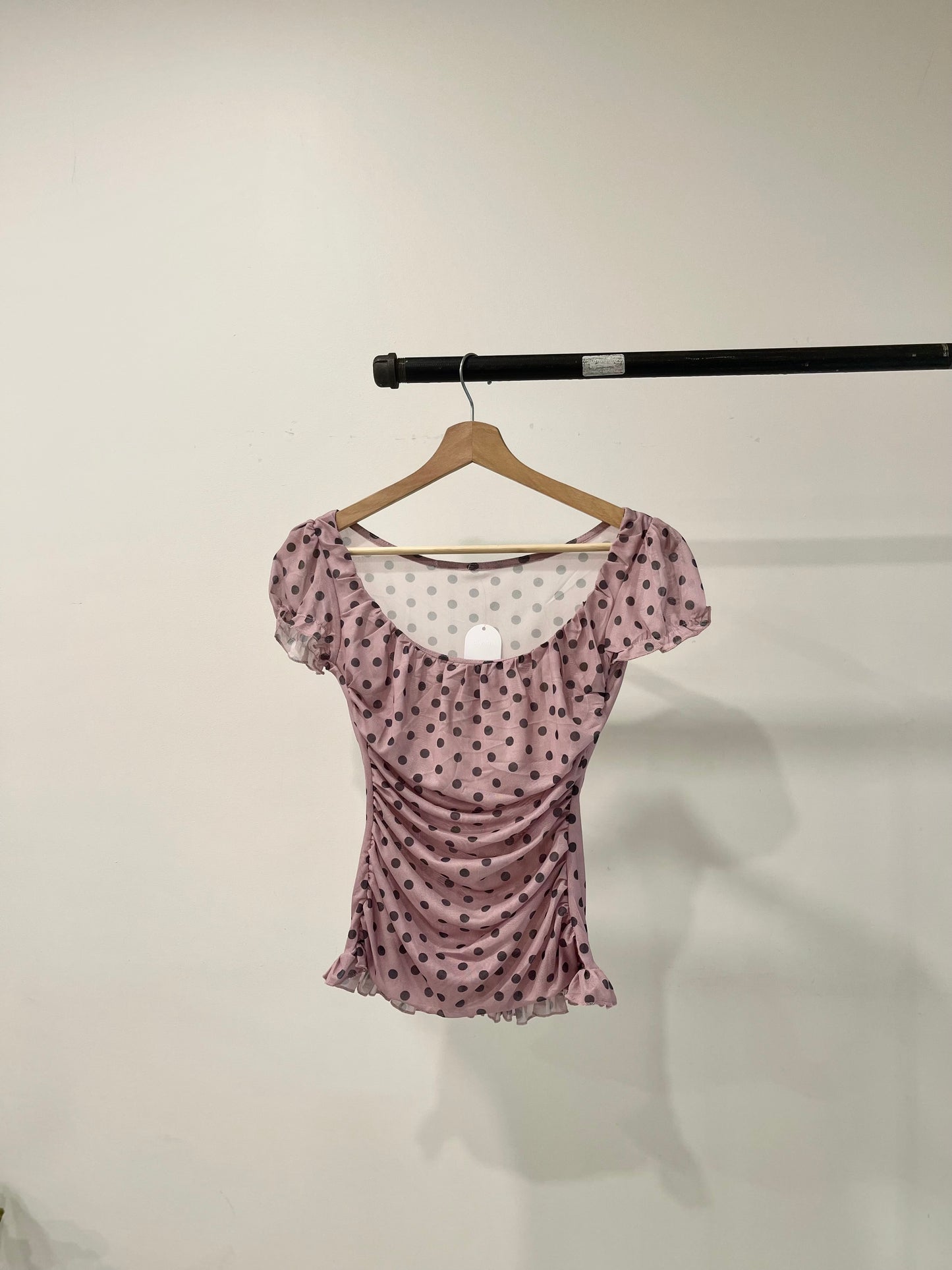 PIPER Polkadot square-neck top