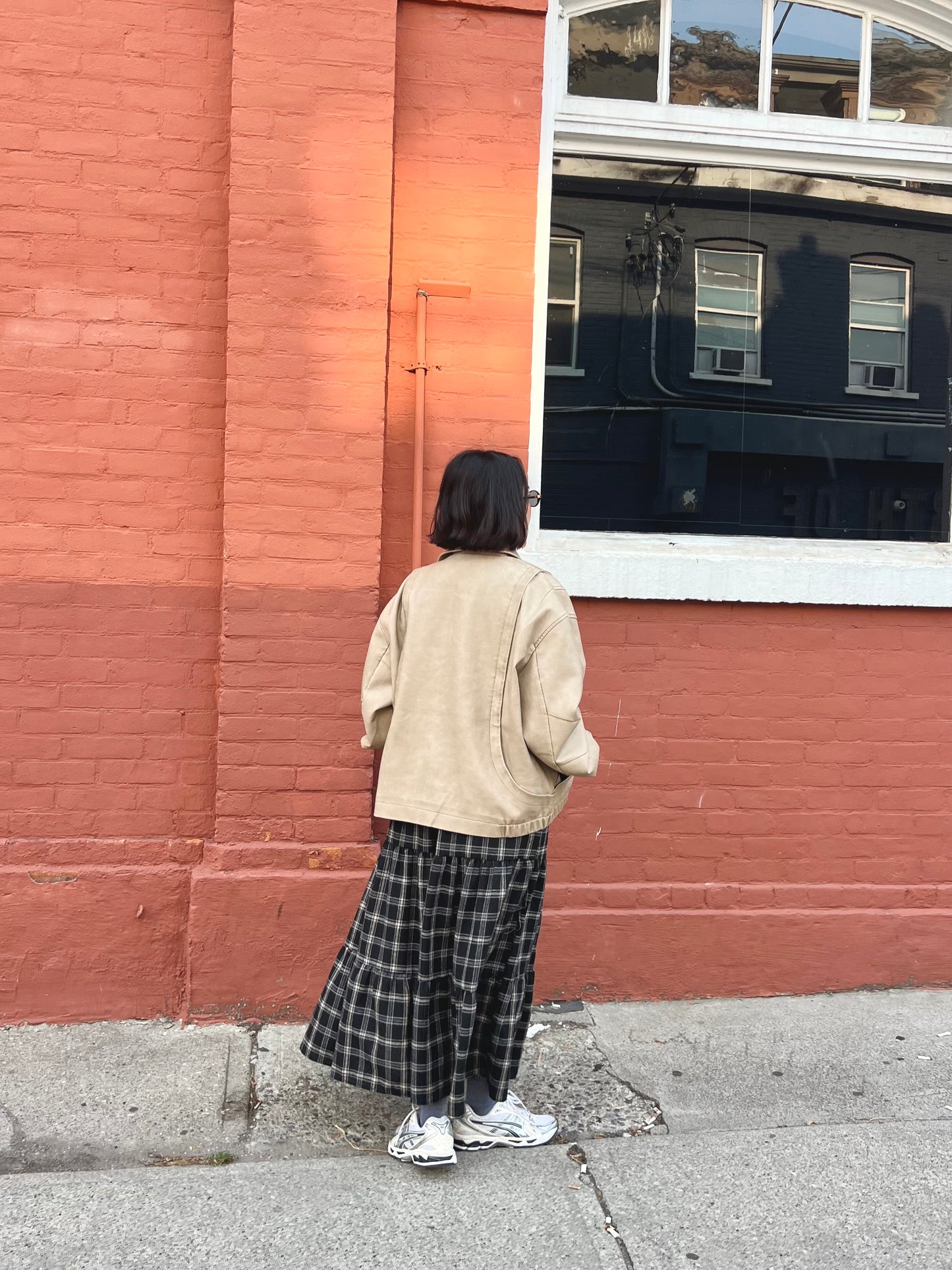 PASHA Plaid maxi skirt