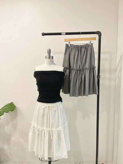 SHOOK Metallic midi skirt