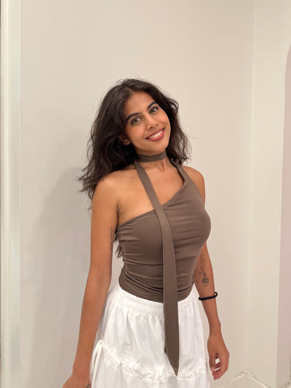 ZAMO One shoulder choker top