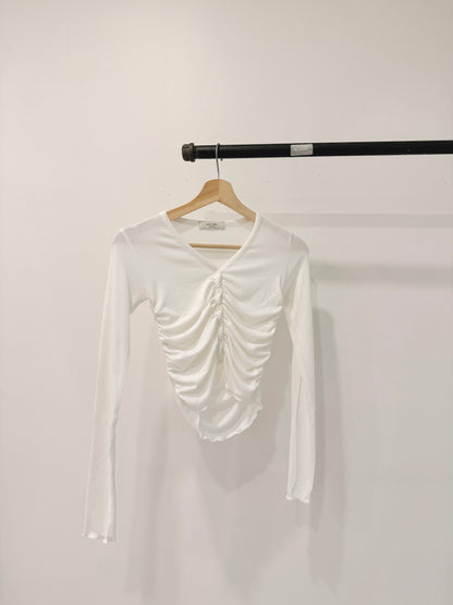 HOTO Ruched button-up top