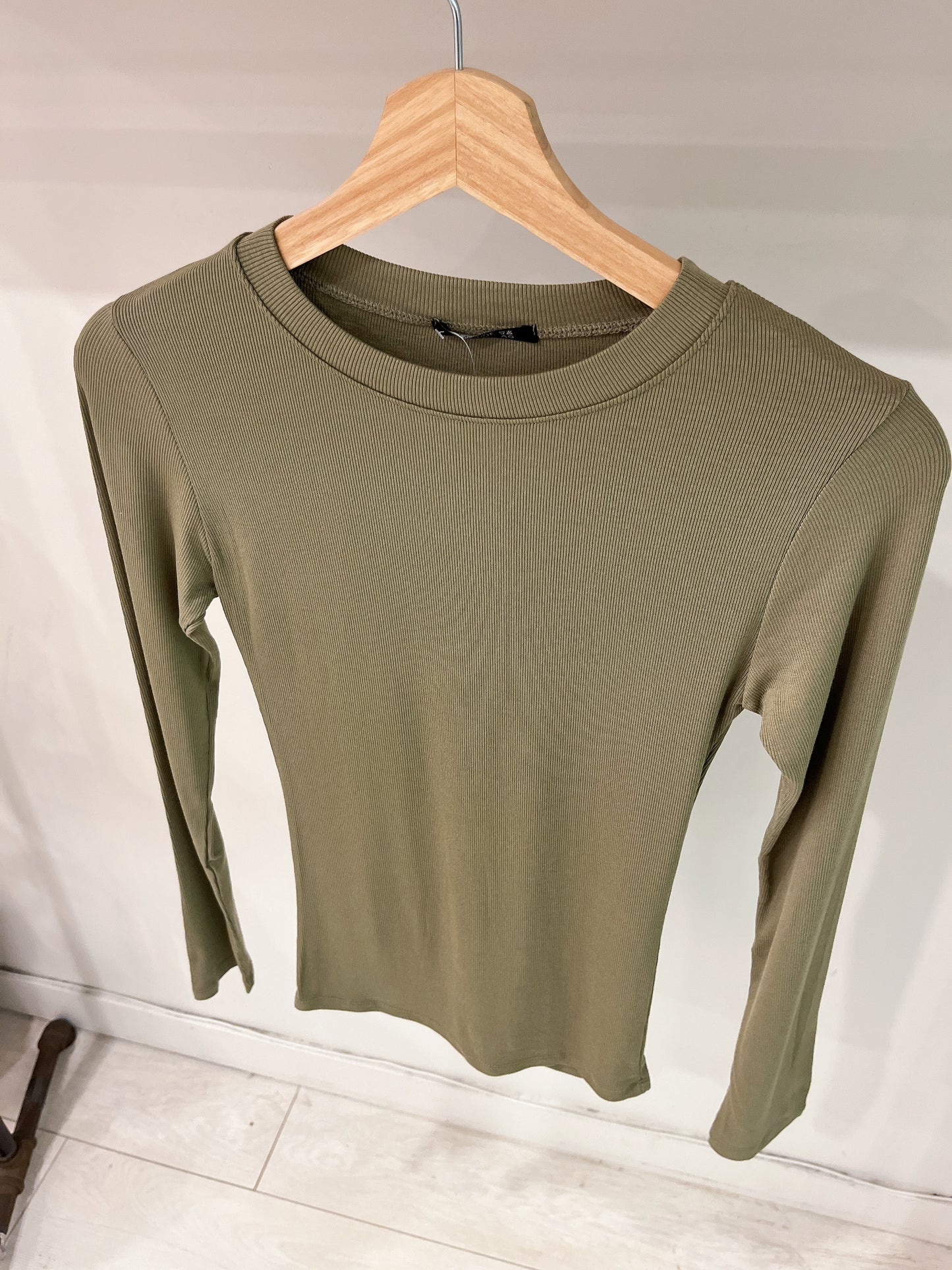 TOVIO Ribbed basic long sleeve top