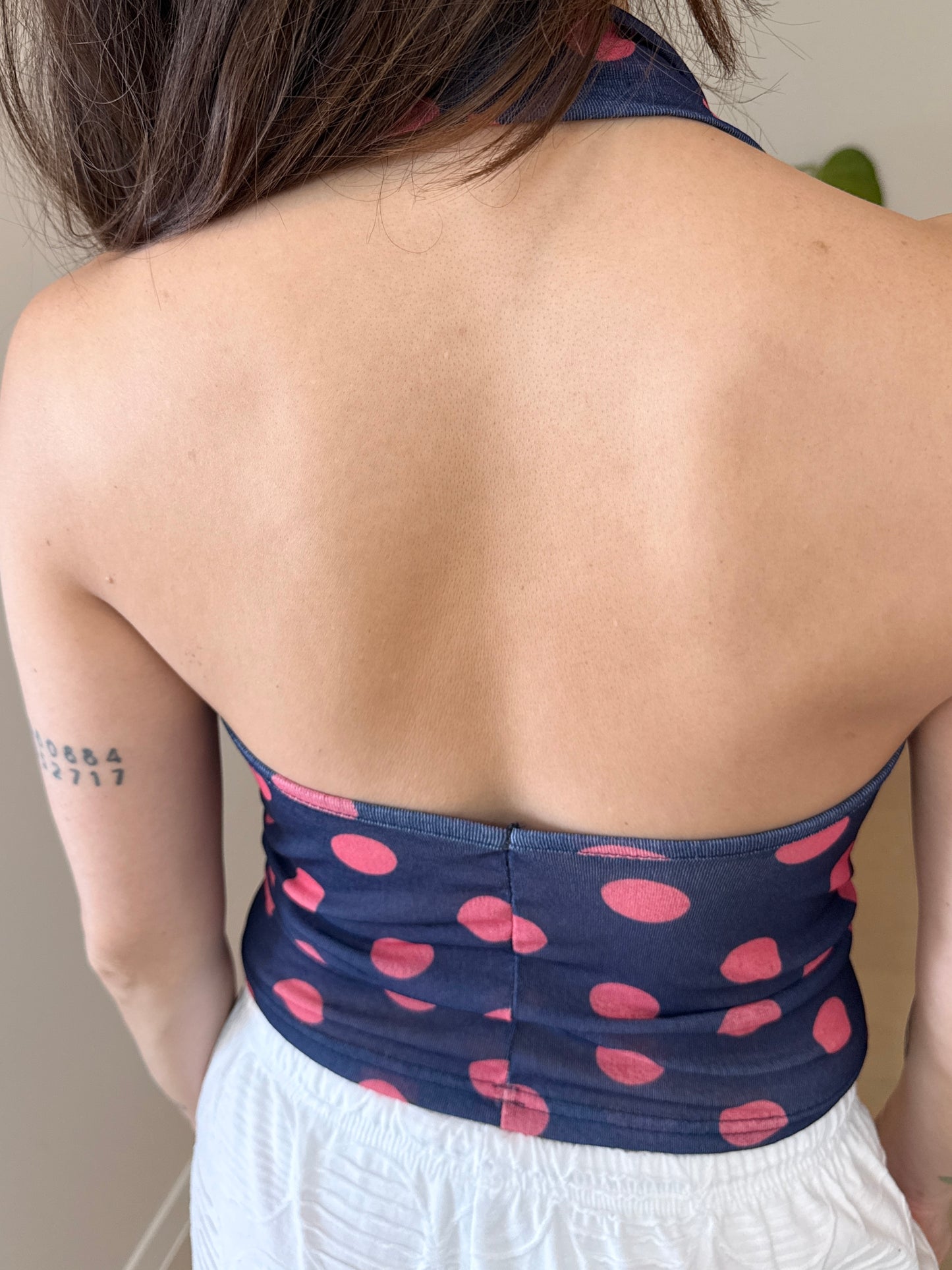 HOLLY Polkadot cowl halter top