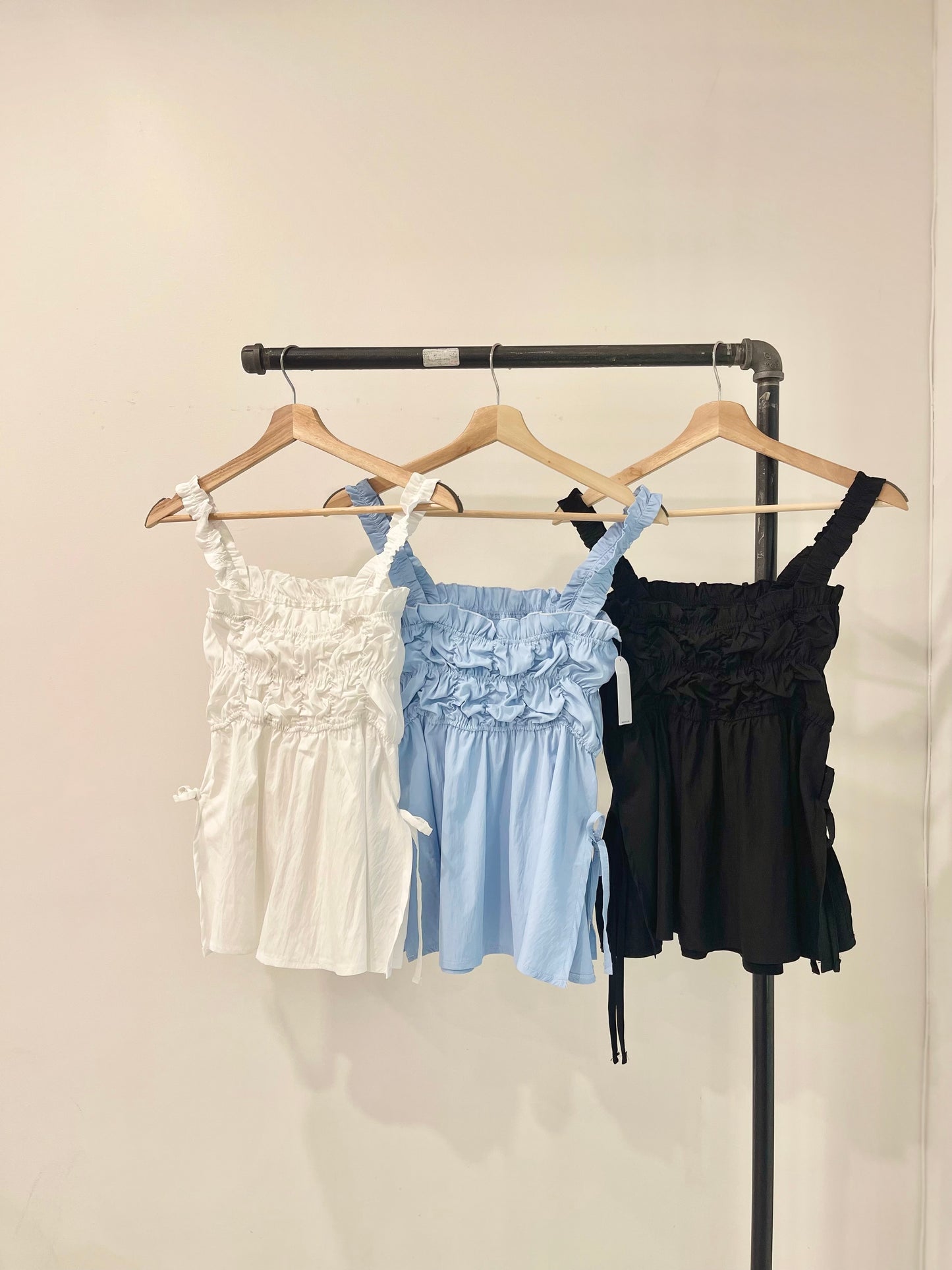 PRUE Shirred square-neck cami