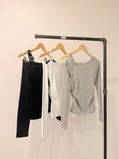 PARCH Belted shoulder top