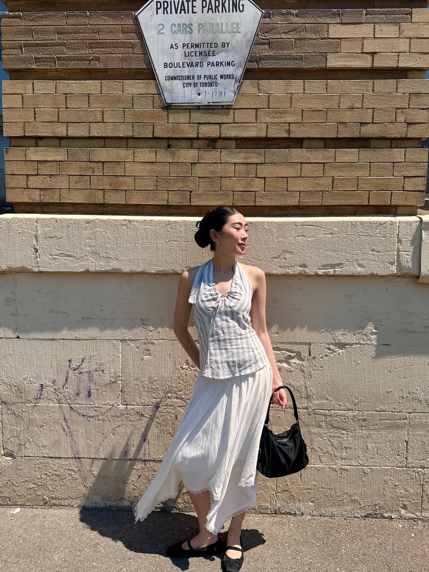 CLARA Lace trim midi skirt