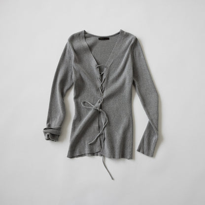 RACK Lace-up knit top