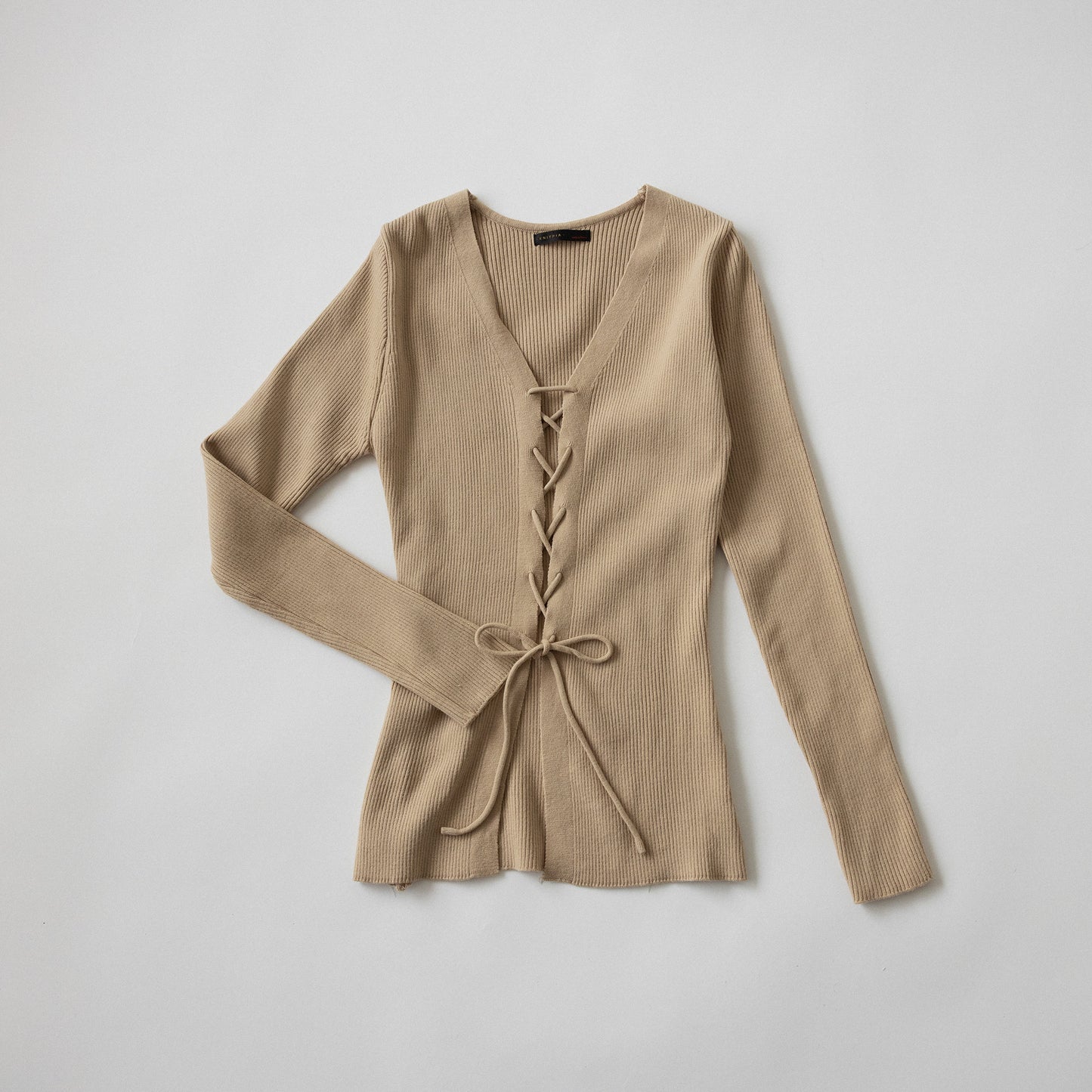 RACK Lace-up knit top