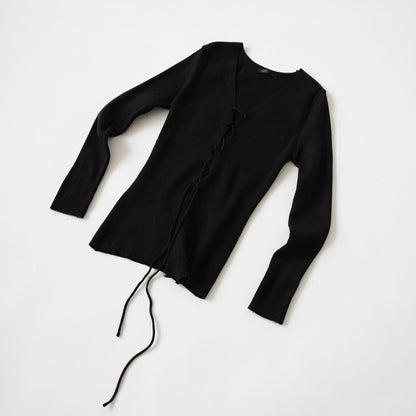 RACK Lace-up knit top