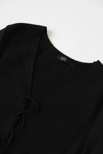 RACK Lace-up knit top
