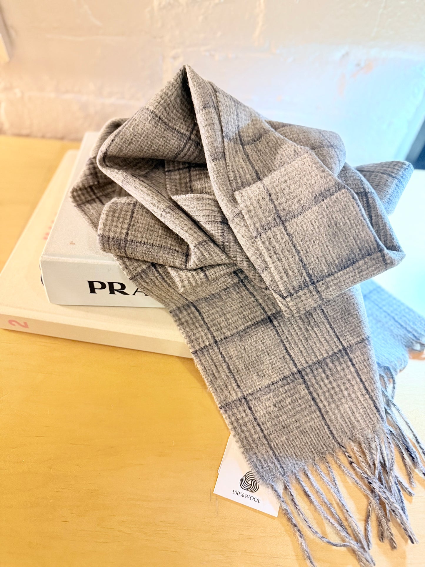PART Plaid wool scarf