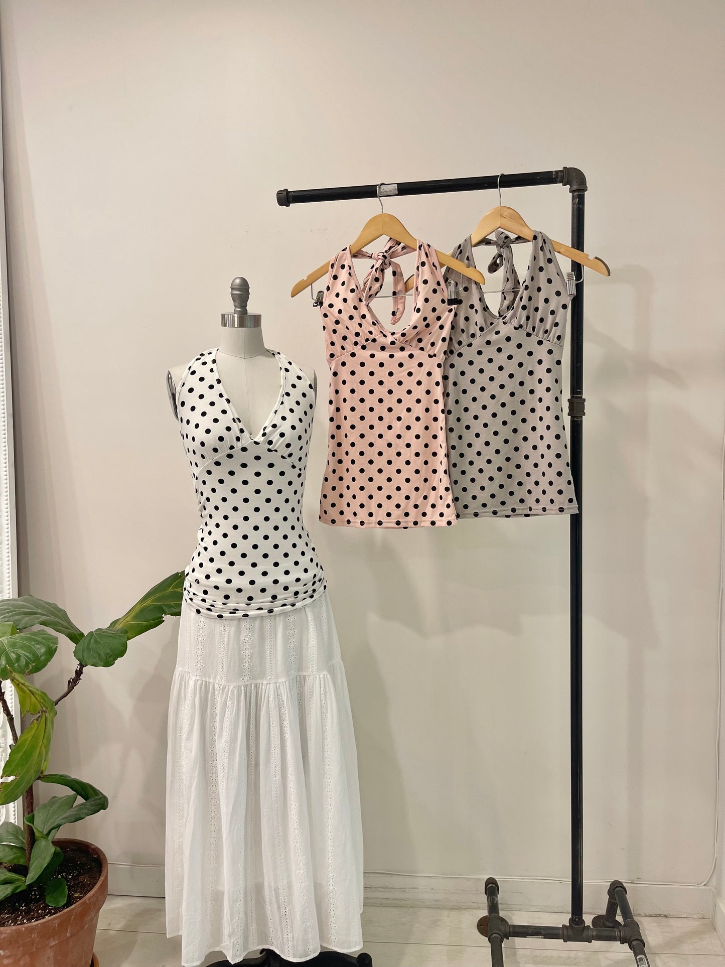 MILA Polkadot halter top