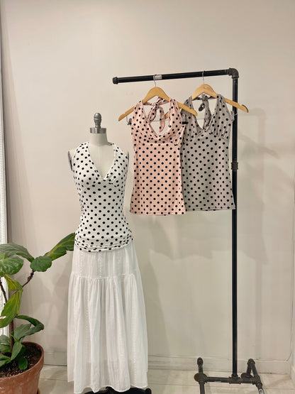 MILA Polkadot halter top