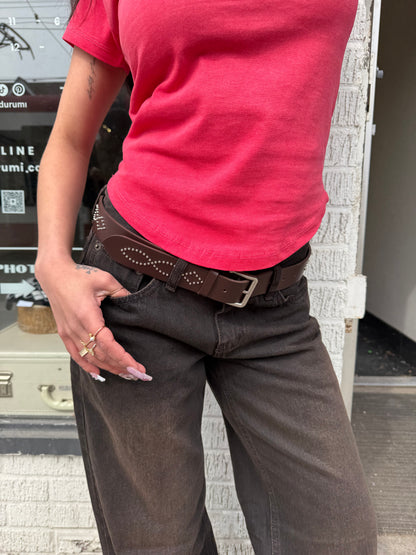 COACHELLA Studded leather belt