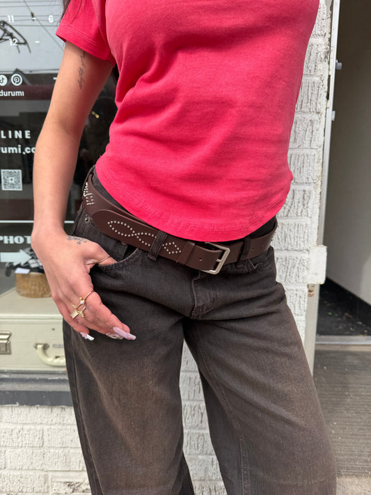 COACHELLA Studded leather belt