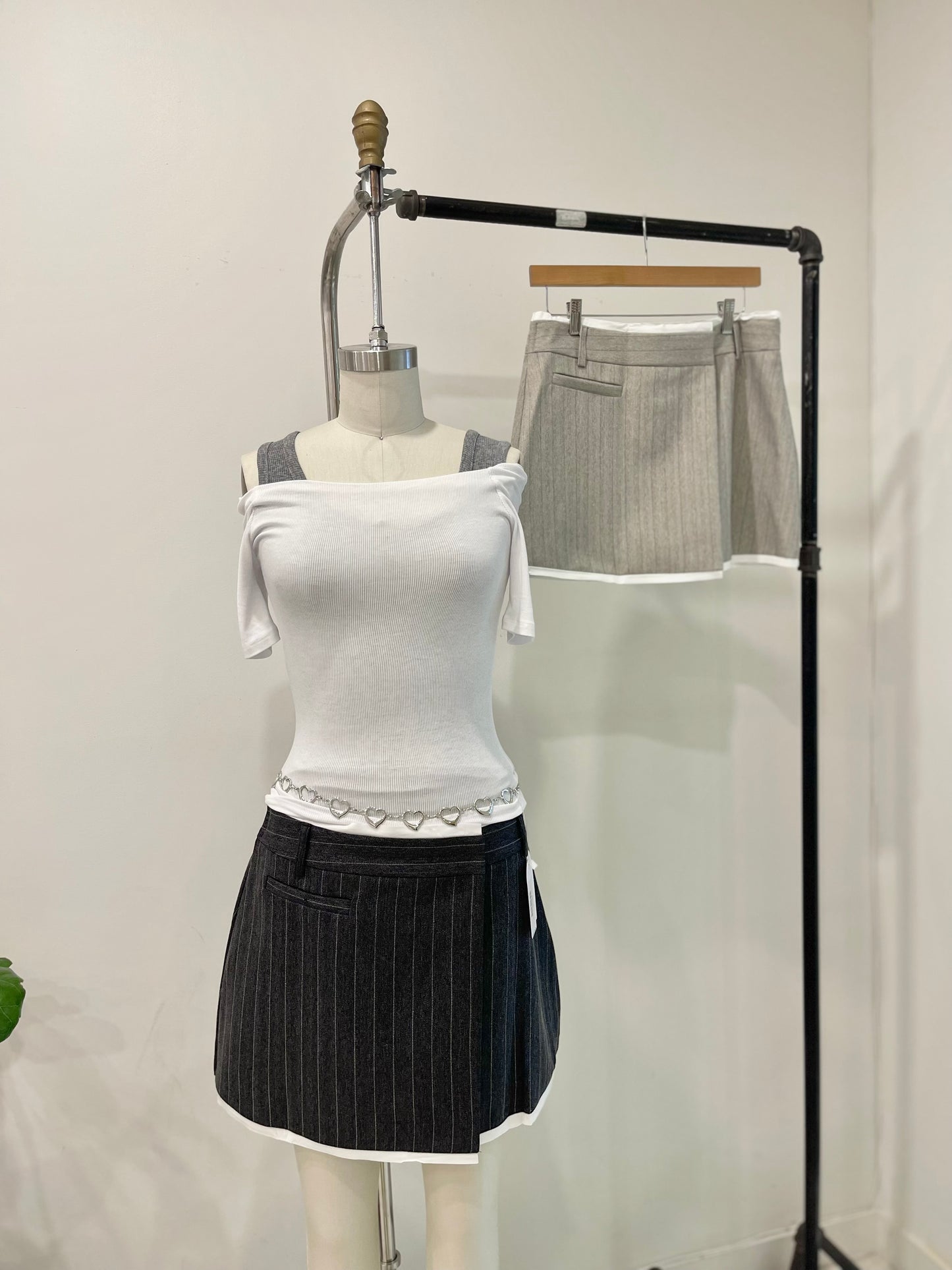 MABEL Pinstripe mini skirt