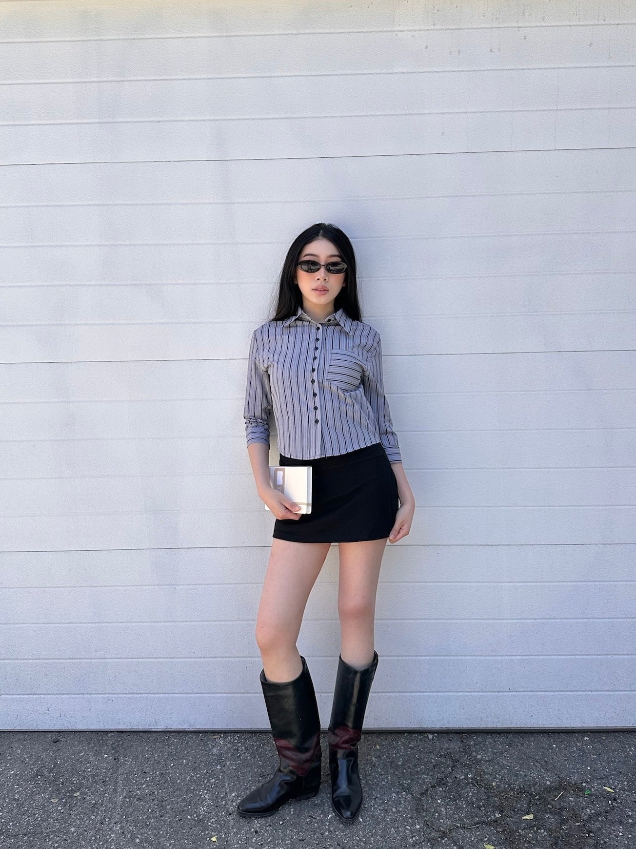 WREN Pinstripe slim shirt