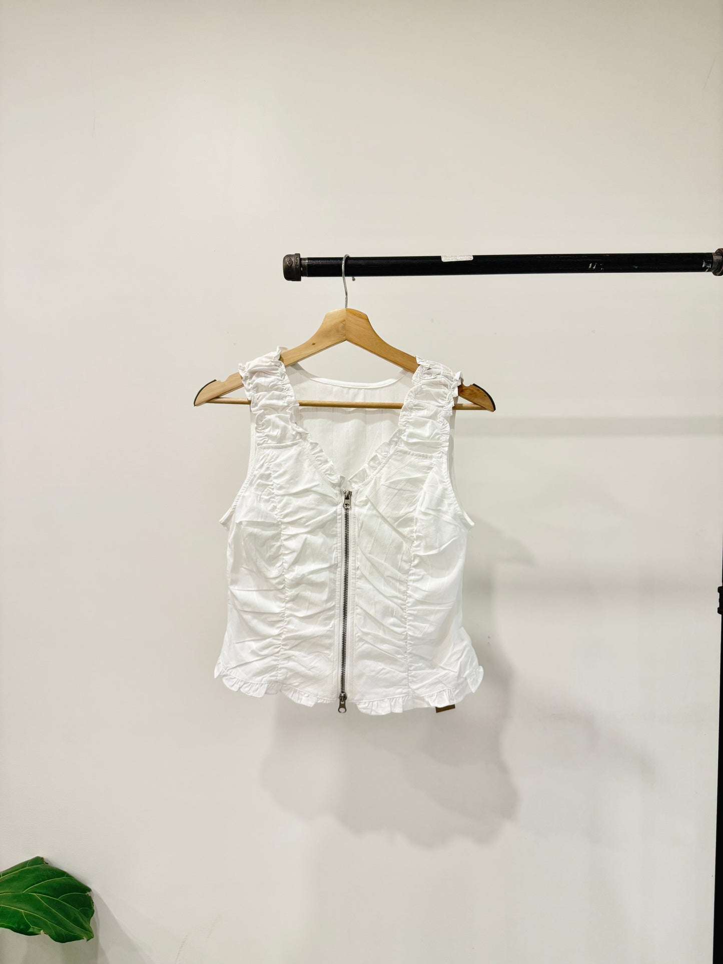 PLEN Ruched zip-up top