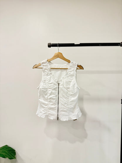 PLEN Ruched zip-up top