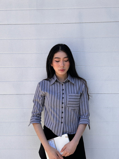 WREN Pinstripe slim shirt