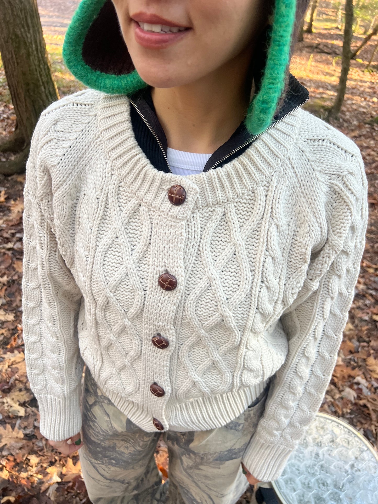 FATE Cable-knit cardigan