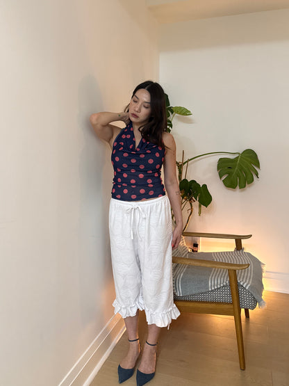 HOLLY Polkadot cowl halter top