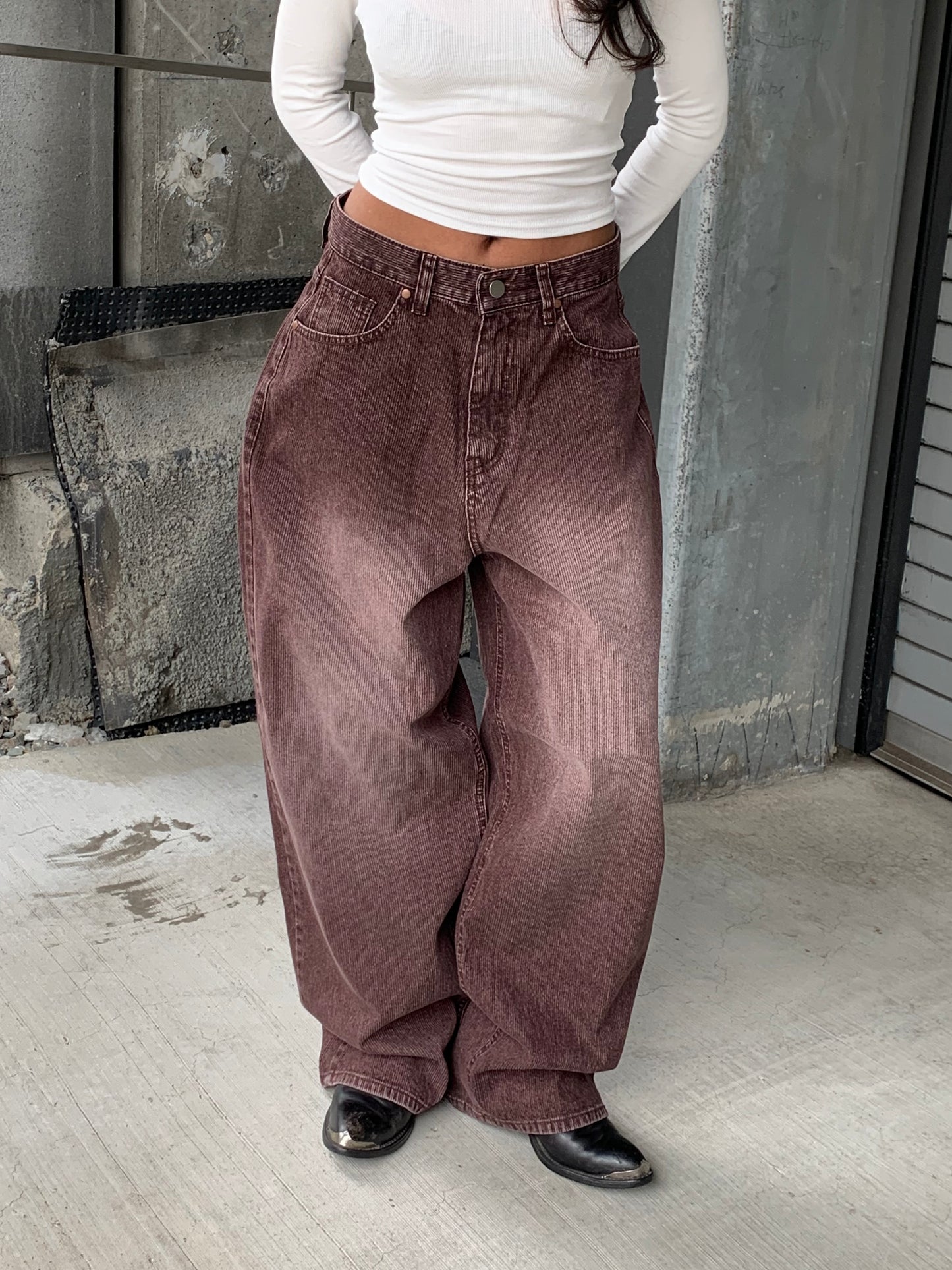 FIRE Stripe textured jeans