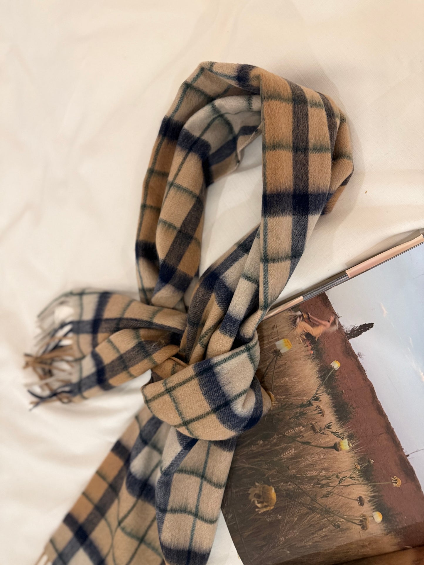 PART Plaid wool scarf