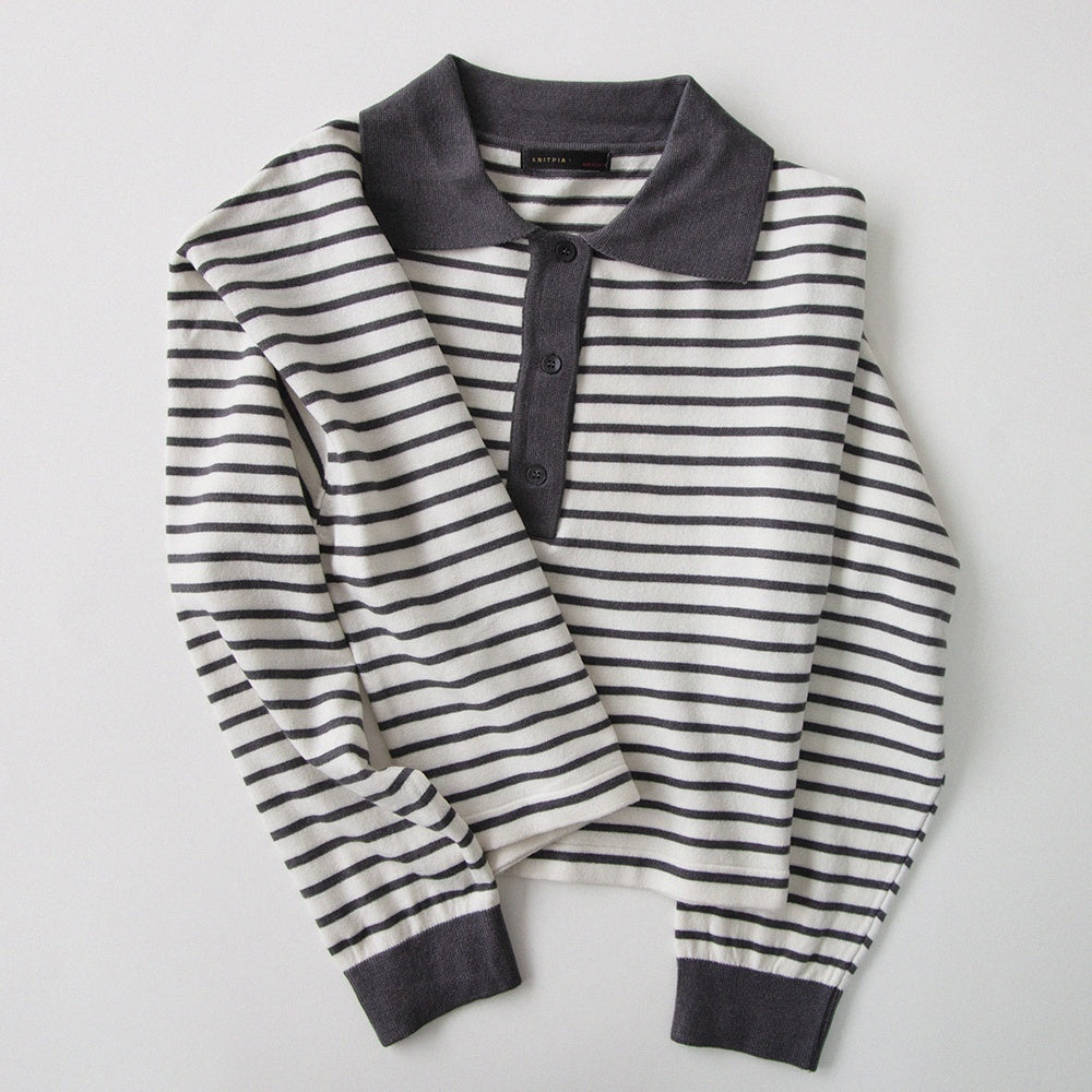 GORI Collared stripe knit