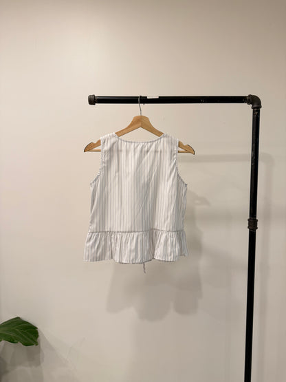 NORAH Ruffle hem stripe top