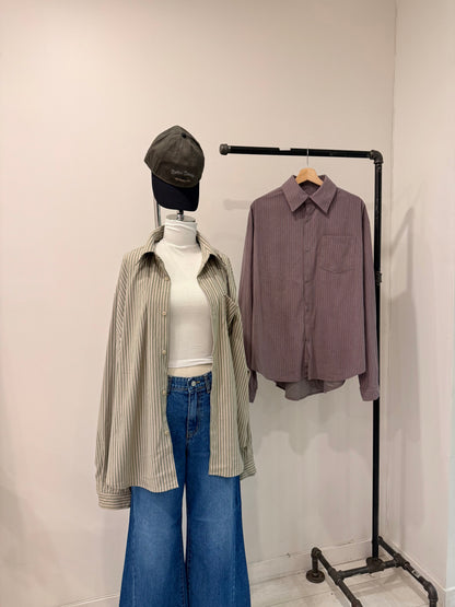 CHASE Stripe corduroy shirt