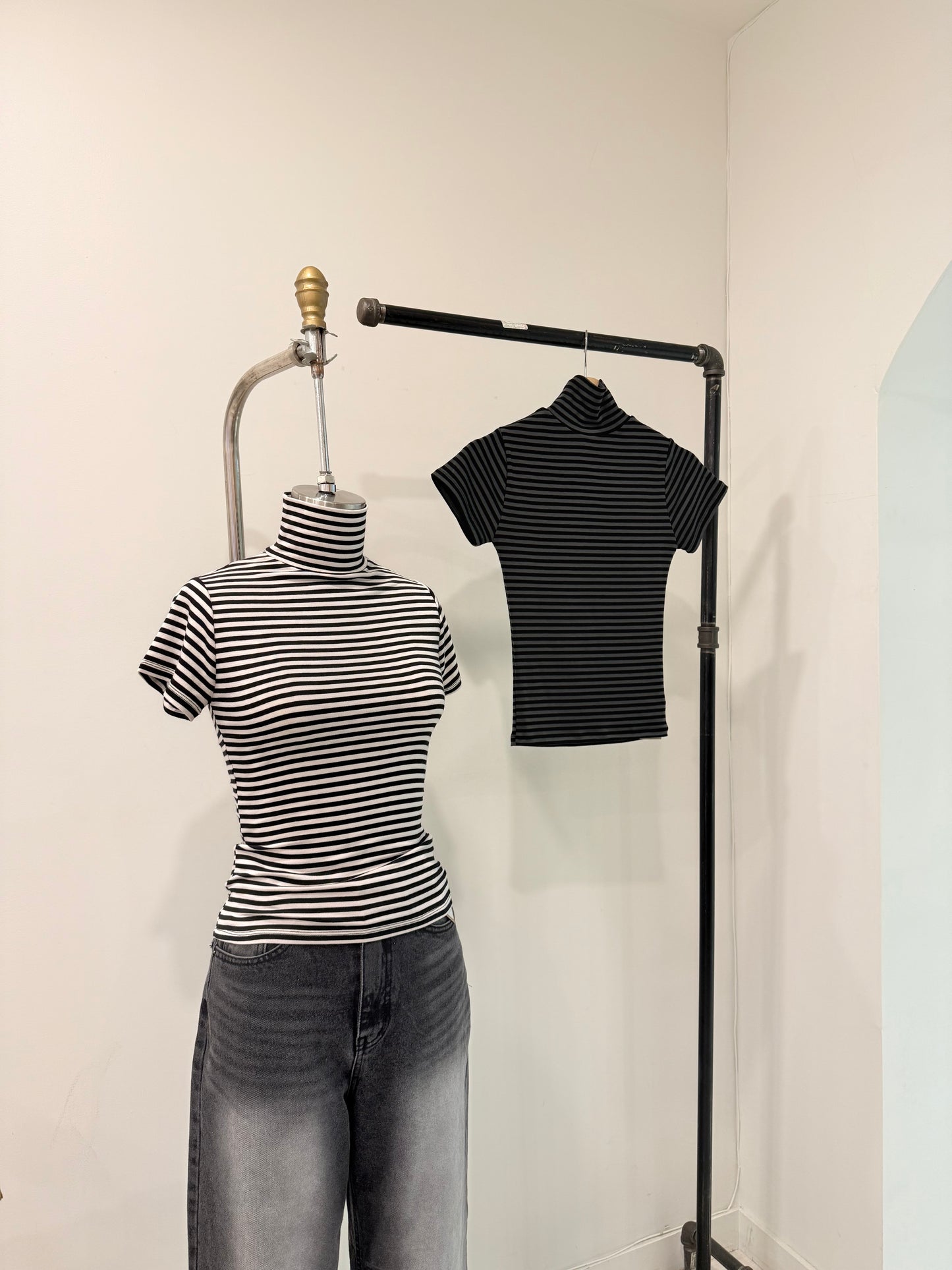 REAL Stripe turtleneck top