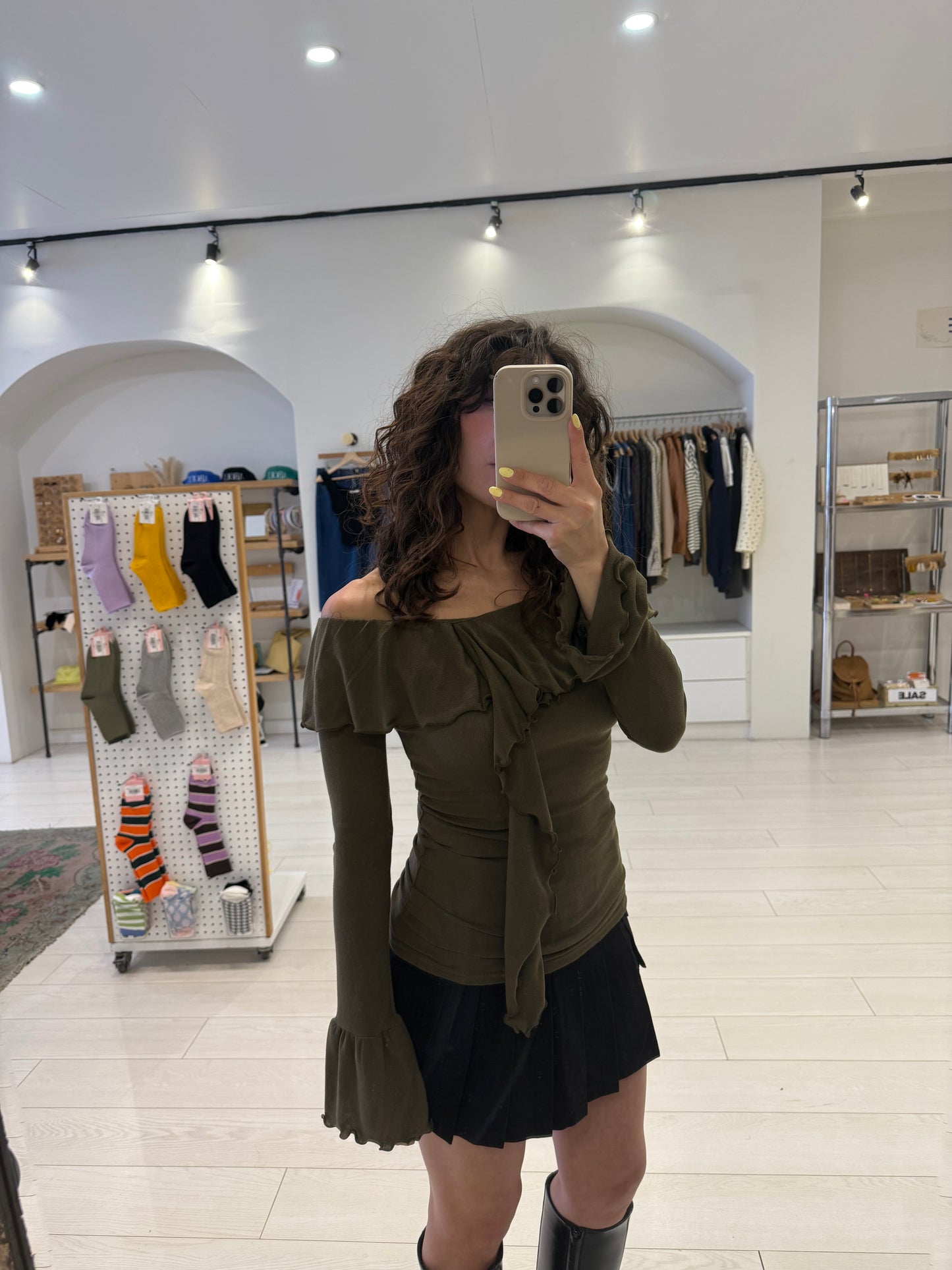 ZELLA Pleated mini cargo skirt