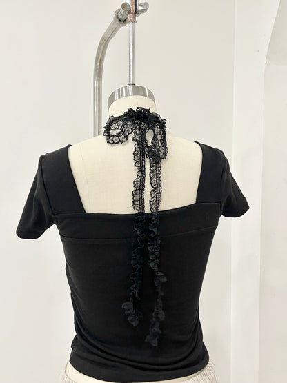 KATHY Lacy tie choker