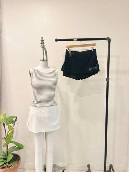 EDIE Embroidered wrap shorts