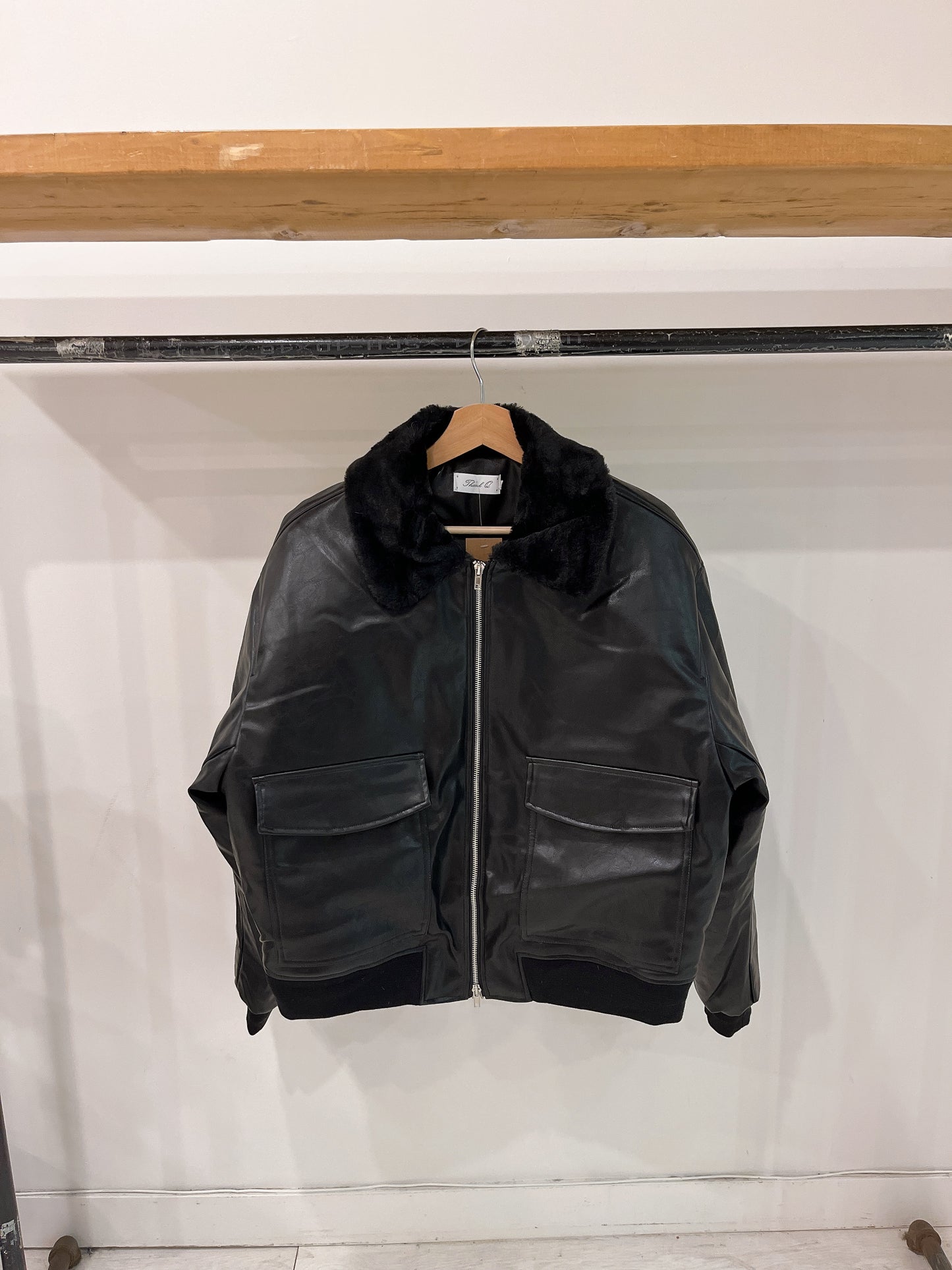 FIX Padded vegan leather jacket