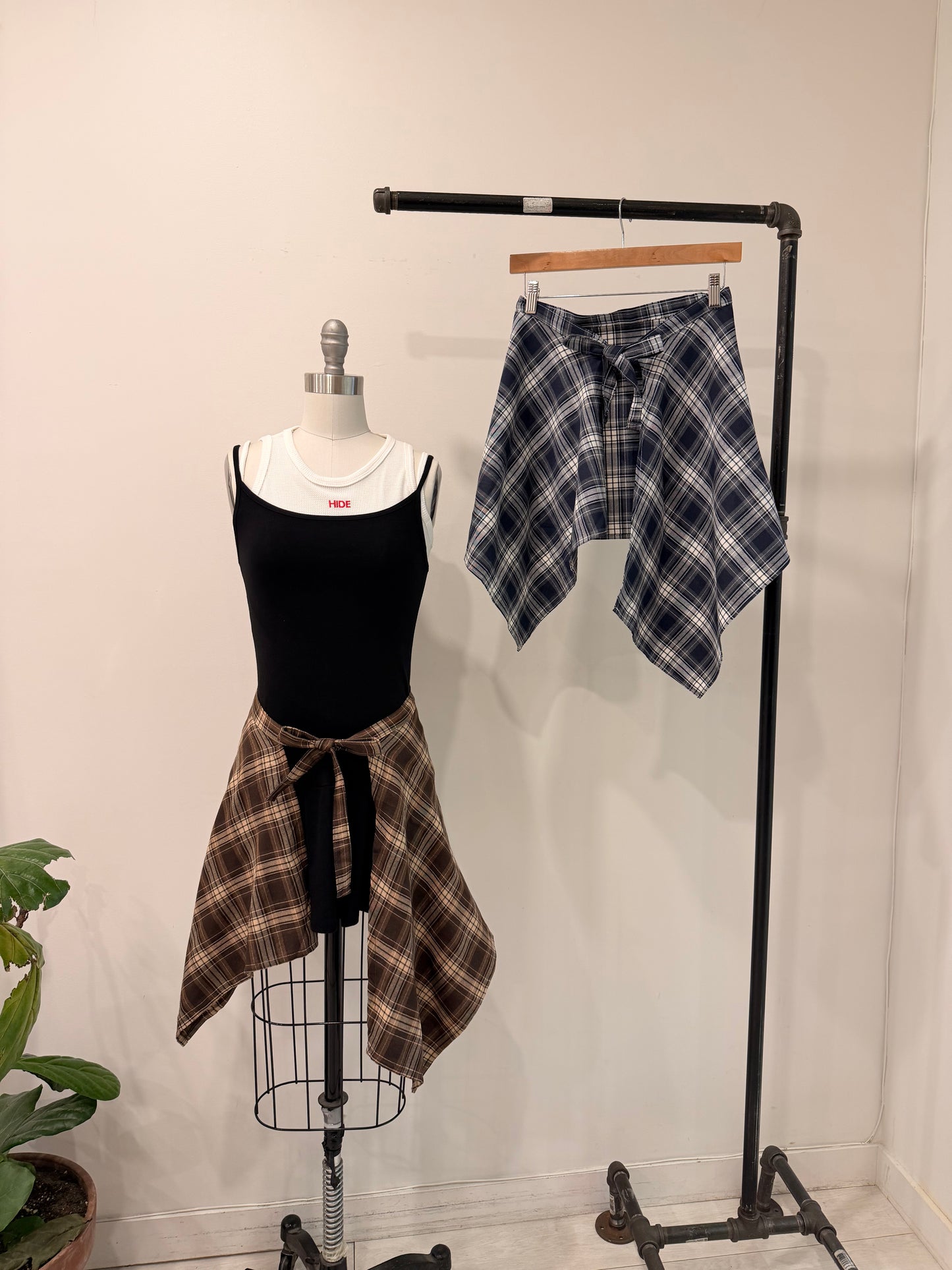 MAEVE Plaid wrap skirt